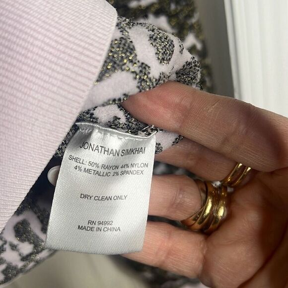 Jonathan Simkhai Animal Print Jacquard Cropped Sweater Lace L NWT - Picture 14 of 16